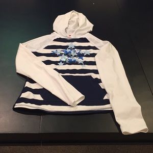 Lands end Girls striped Swim shirt